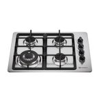 Encimera A Gas 4 Platos Triple Llama Y Parrillas Hierro Fundido Km4Tx Mademsa-1783012455206