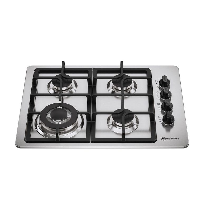 Encimera A Gas 4 Platos Triple Llama Y Parrillas Hierro Fundido Km4Tx Mademsa-1783012455206