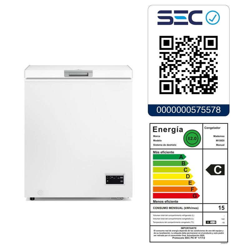 Conservador Horizontal 142 Litros Inverter M150Di Mademsa-1783012717845