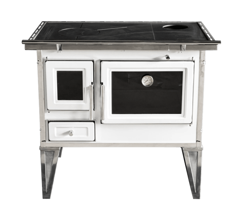 Cocina a Leña Calbuco L 70 Blanca 72X56CM + Kit de Instalación-1742313816305
