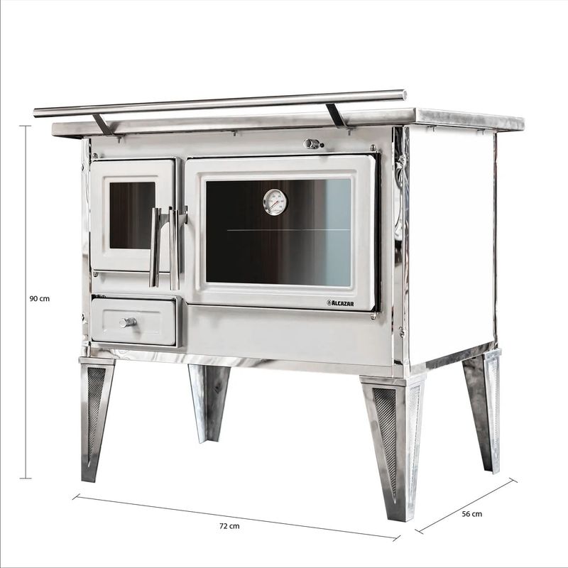 Cocina a Leña Calbuco L 70 Blanca 72X56CM + Kit de Instalación-1742313823089