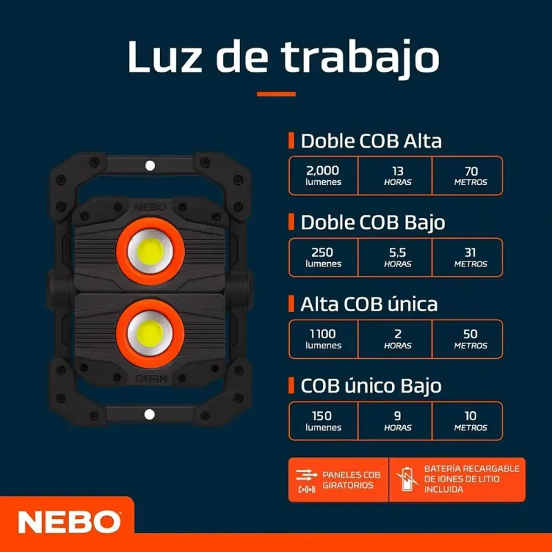 Linterna Omni 2000 Lumenes Recargable Nebo-1786030189210