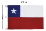 Bandera de Chile 140x210cm Estrella Bordada Doral-1786469243162