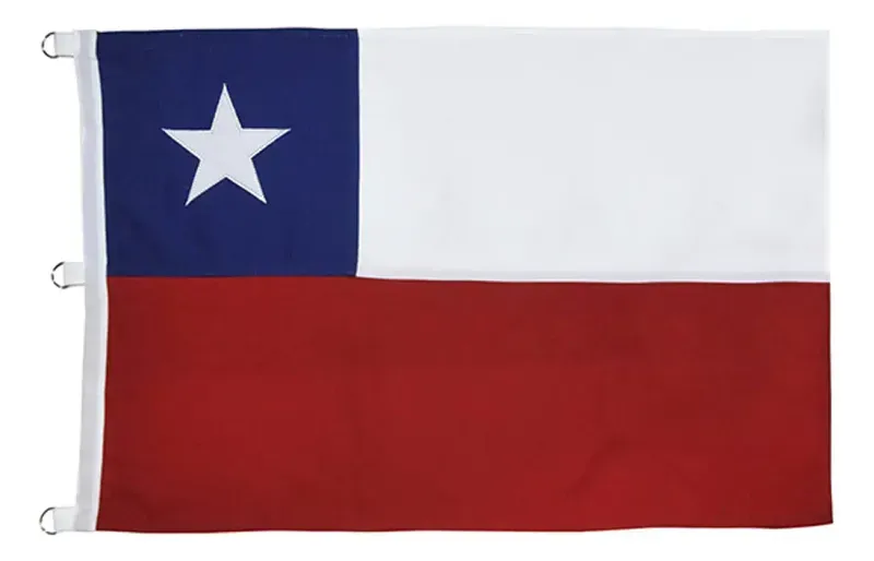 Bandera de Chile 60x90cm Estrella Bordada Meriggi-1786470132590