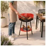 Parrilla A Carbon 36X36X53.5Cm Portatil Redonda Con Repisa S/M Fab-1786485838506
