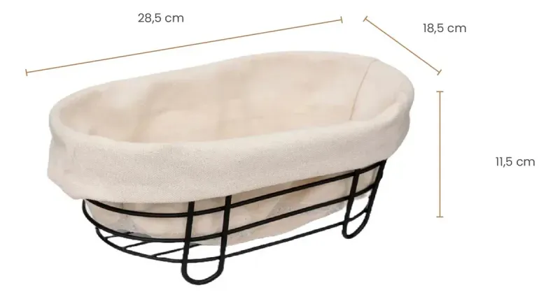 Panera Cesta Ovalada Acero Negro 28Cm 5Five-1787059169293