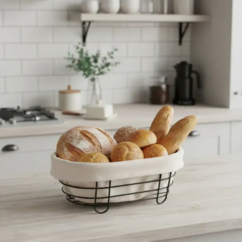 Panera Cesta Ovalada Acero Negro 28Cm 5Five-1787059171379