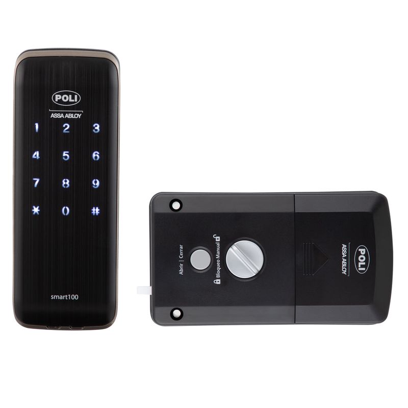Cerrojo Digital Sobreponer Negro Modelo Smart100 Poli-1787172999396
