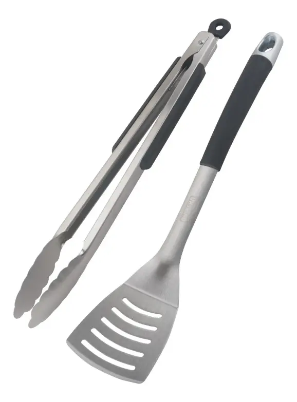 Set Parrillero Espatula + Tenaza Premium Quincho Bbq-1787601091766