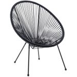 Silla De Terraza Tejida Negra 72X77X84Cm Acapulco 2 Unidades-1787673643085