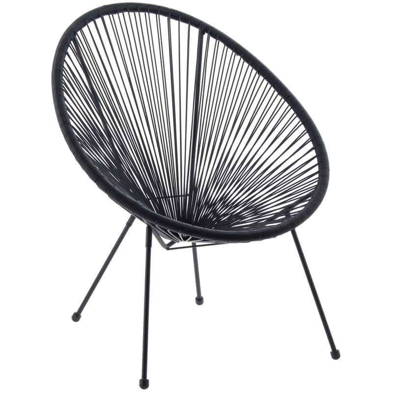 Silla De Terraza Tejida Negra 72X77X84Cm Acapulco 2 Unidades-1787673643085