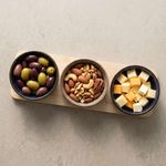 Set 3 Bowls Ceramica Redondos + Bandeja Bamboo 28Cm Decoexpress-1787761404486