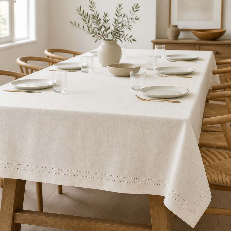 Mantel 160X230Cm Borde Picot Crema Decoexpress-1787761683991