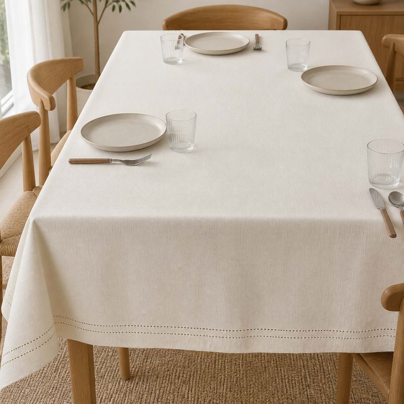 Mantel 160X230Cm Borde Picot Crema Decoexpress-1787761720959