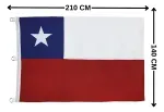 Bandera Chilena Estrella Bordada 140X210Cm Mts-1788201314007