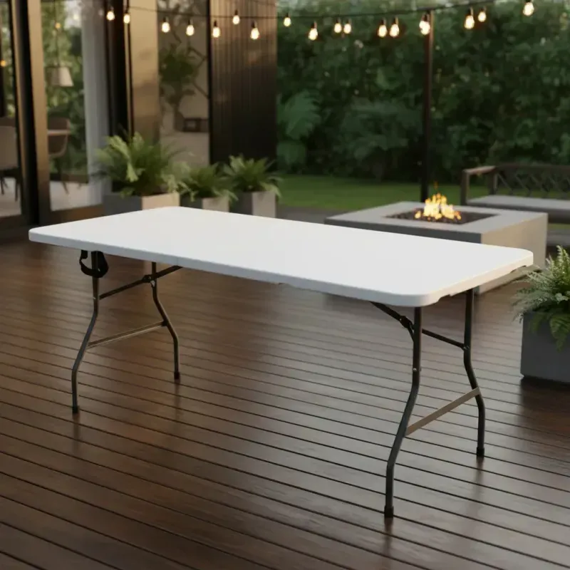 Mesa Plegable 180X74X74Cm Blanca Casa Viva-1788465652595