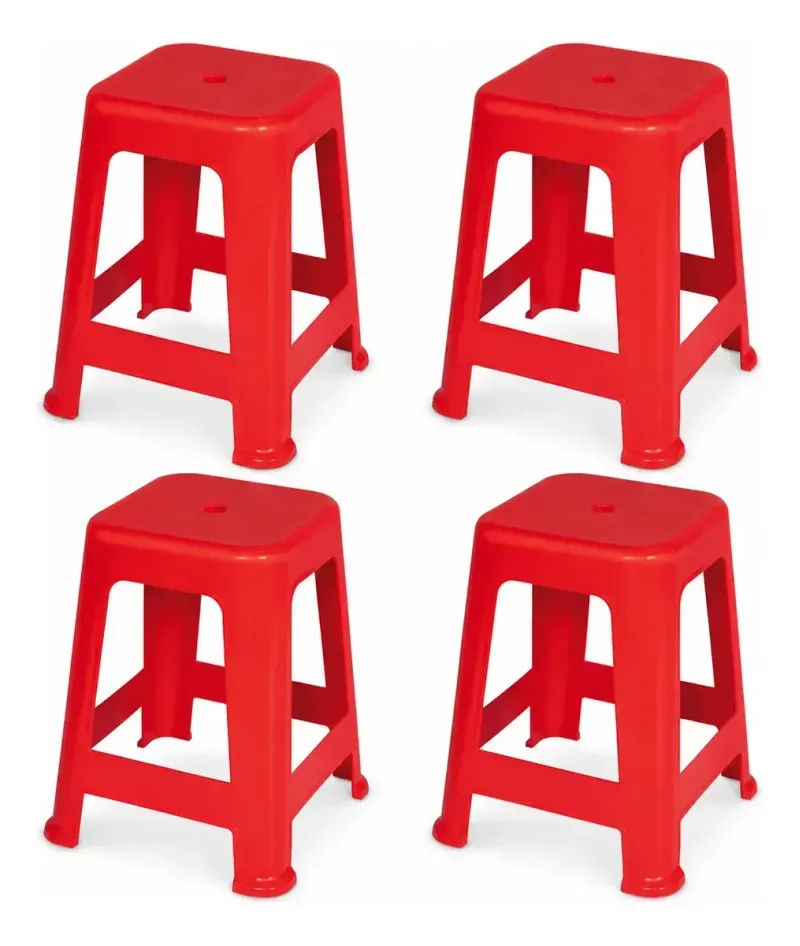 Piso Plastico Apilable 45Cm Rojo 4 Unidades Mor -1788798301971