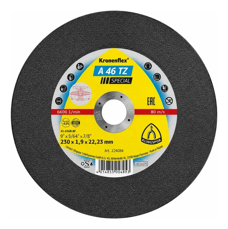 Disco Corte Metal 7" Acero Inox Plano A46Tz Special 25 Unidades Klingspor-1788803095331