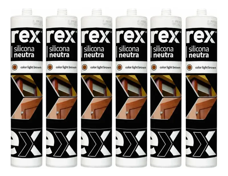 Silicona Neutra Light Brown 300Ml 6 Unidades Rex-1788803569527