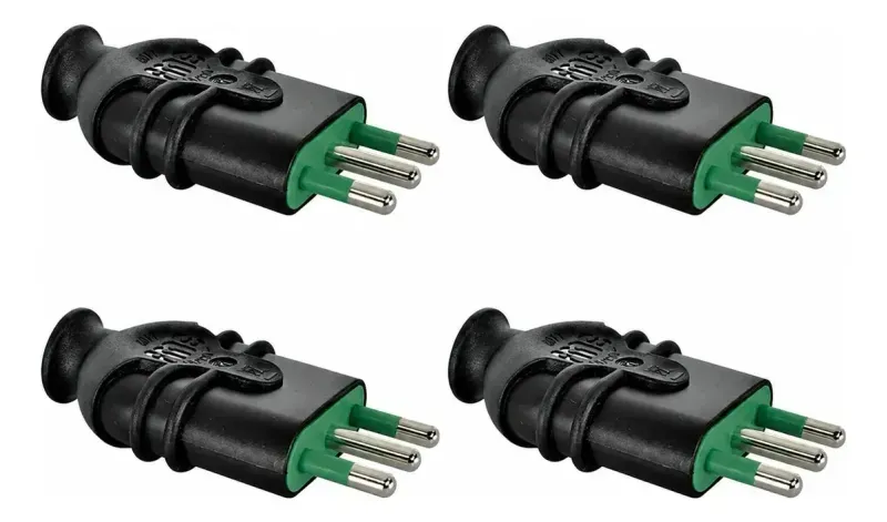 Enchufe Macho 2P+T 16A Vac Negro 4 Unidades Fanton-1788803904301