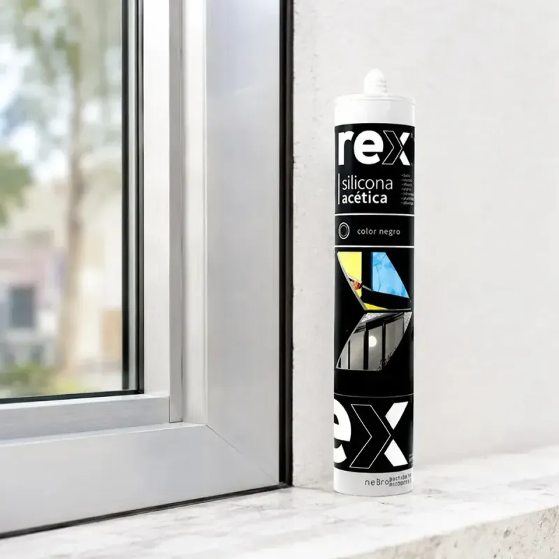 Silicona Negro Acetica 300Ml 12 Unidades Rex-1788804129646