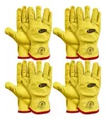 Guante Cuero Amarillo Con Forro Epp 4 Unidades-1788804192245
