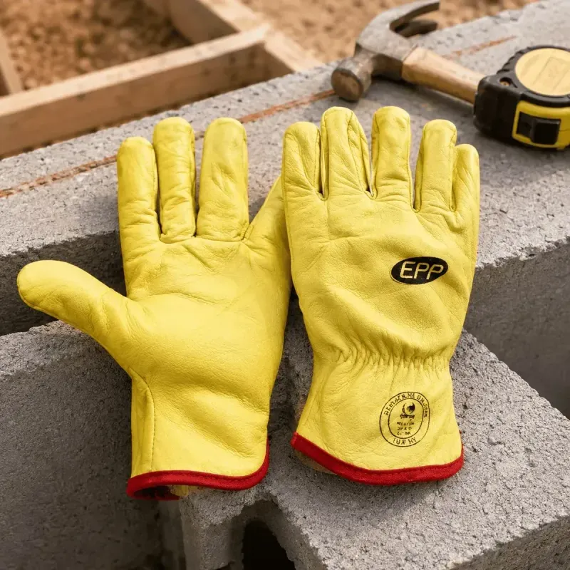 Guante Cuero Amarillo Con Forro Epp 4 Unidades-1788804221821