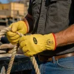 Guante Cuero Amarillo Con Forro Epp 4 Unidades-1788804224475