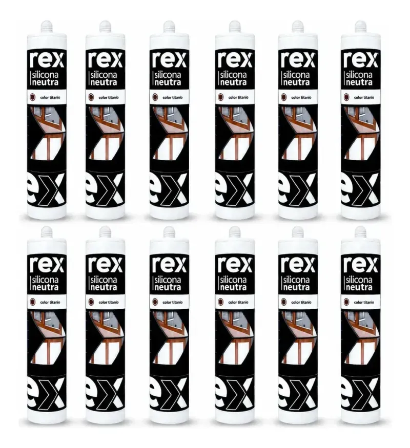 Silicona Titanio Neutra 300Ml 12 Unidades Rex-1788804978378