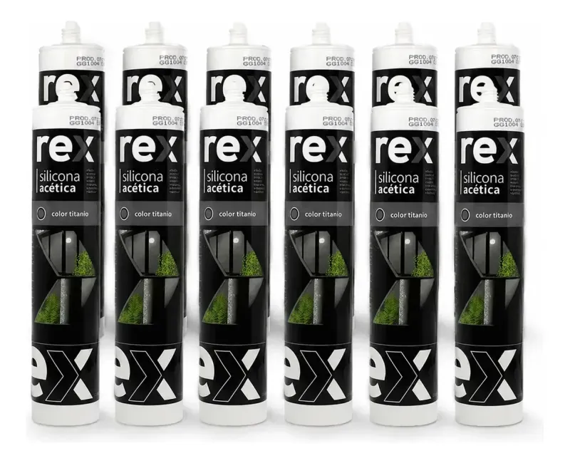 Silicona Titanio Acetica 300Ml 12 Unidades Rex-1788805067027