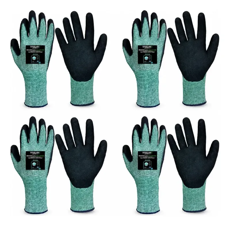 Guante Multiflex Recycled Talla M Poliester 4 Unidades Latex Foam-1788805229179
