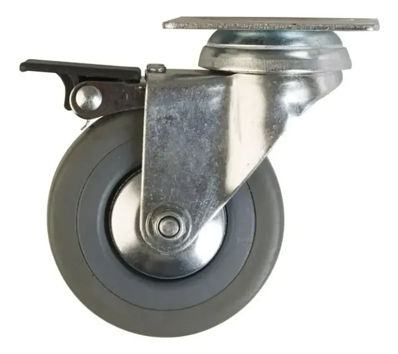 Rueda Para Carro 3" Gris Giratoria Con Base Y Freno 4 Unidades Lioi-1788805480234