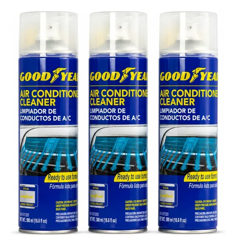Limpiador De Conductos Aire Acondicionado Automovil 500Ml 3 Unidades Goodyear-1788805806775