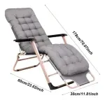 Reposera Plegable Acolchada Gris 178X61X30Cm  2 Unidades Casa Viva-1789055197928