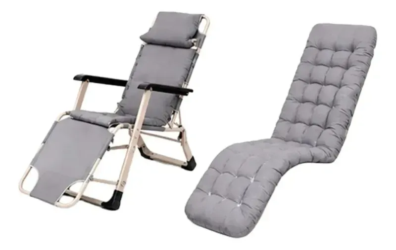Reposera Plegable Acolchada Gris 178X61X30Cm  2 Unidades Casa Viva-1789055209001