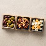 Set 3 Bowls Ceramica Cuadrado + Bandeja Bamboo 28Cm Decoexpress-1789402045166