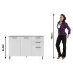 Mueble De Cocina Bajo  Blanco Cz1004 Tecnomobili-1790007387839