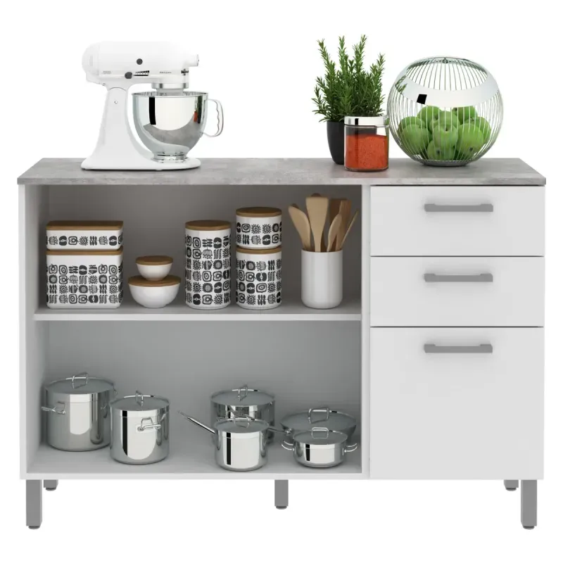 Mueble De Cocina Bajo  Blanco Cz1004 Tecnomobili-1790007390460