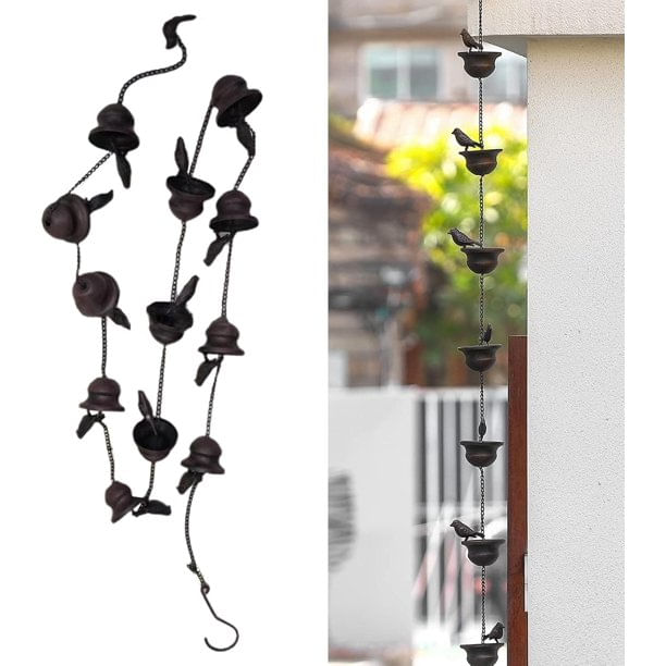 Cadena Baja De Agua 6 Tazas Pajaritos 180Cm Casa Viva-1790084807666