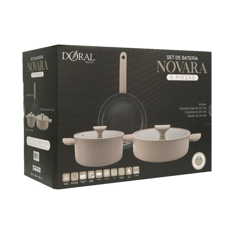 Bateria Cocina 5 Piezas Novara Beige Doral-1790166156208