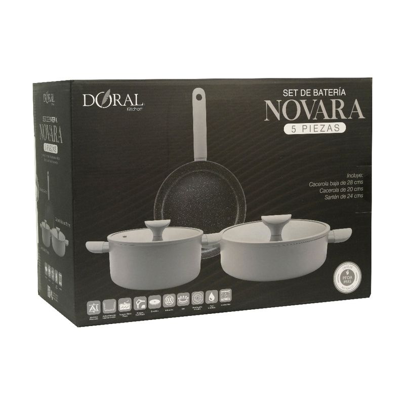 Bateria Cocina 5 Piezas Novara Gris Doral-1790166192368