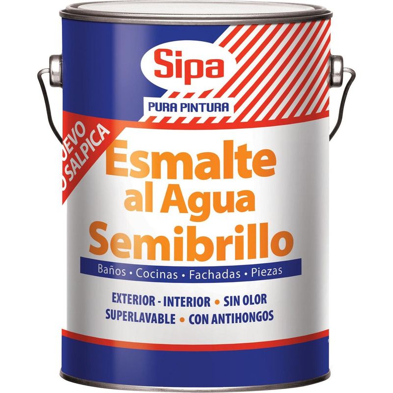 Esmalte Al Agua Blanco Semibrillo 1 Galon Sipa-1790792320180