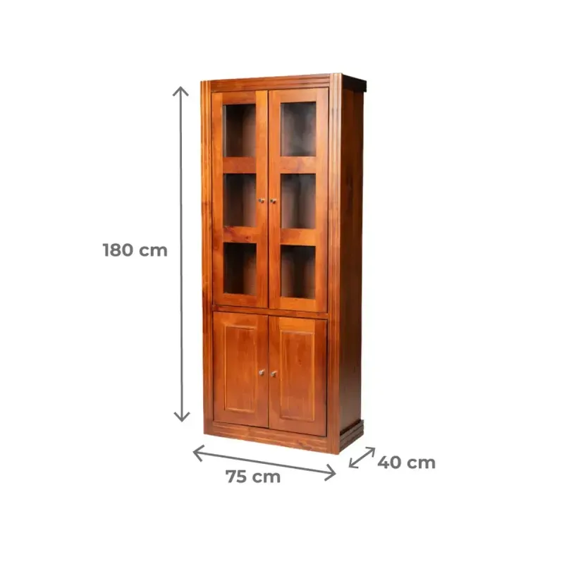 Vitrina 2 Cuerpos Berlin Nogal Insigne-1791040769188