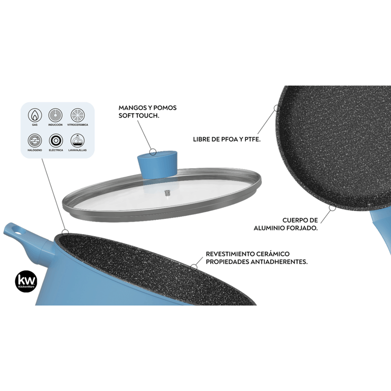 Bateria De Cocina 5 Piezas Aluminio Forjado Bristol Sky Kw-1792006082856