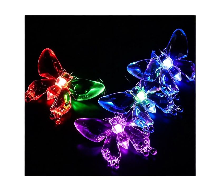 Luces De Navidad Guirnalda Mariposa Led Decorativa 3000K Solar Fsl-1792509511519